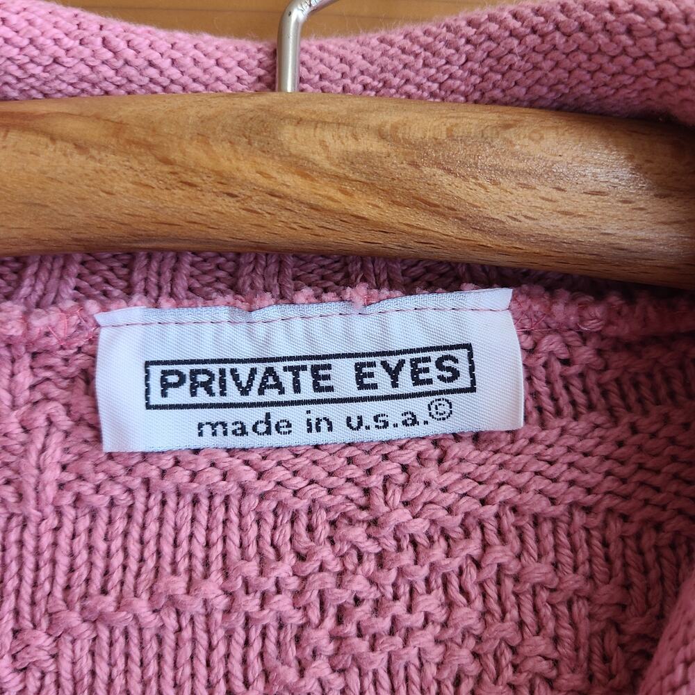 Vintage Sweater Hearts Pink Floral 80's Pullover Slouchy Dusty Rose Cottagecore - Picture 5 of 5